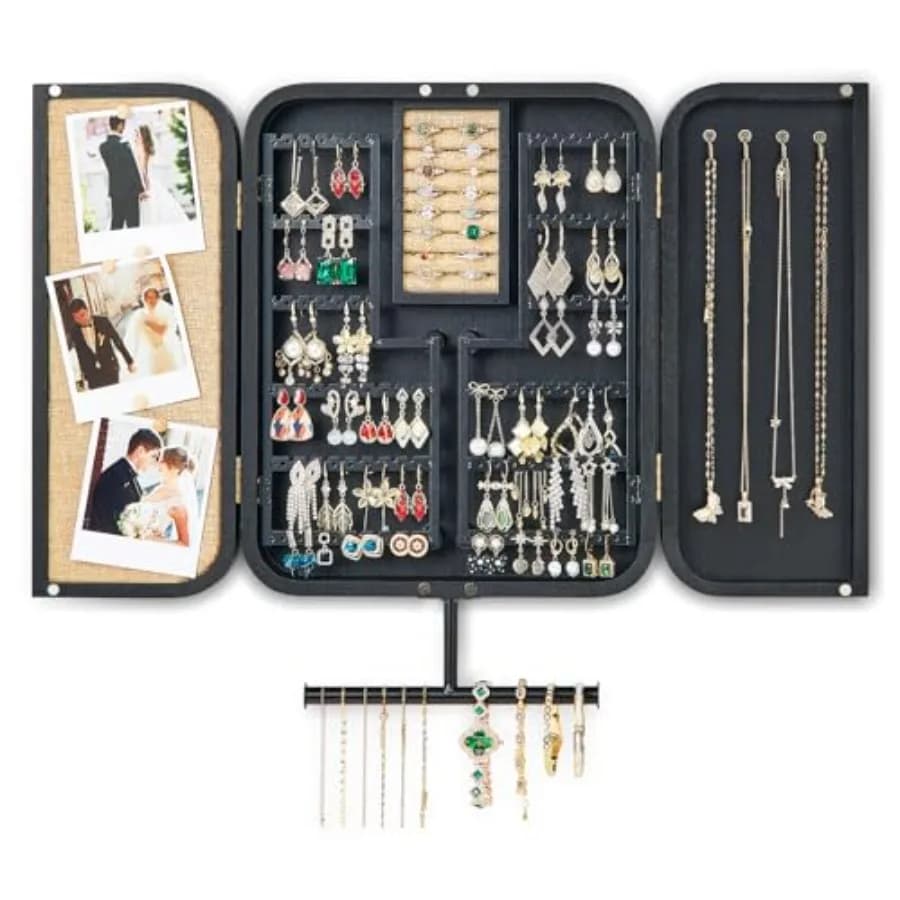 Hanging Jewelry Organizer, Wall Mounted Jewelry Organizer for Earring Holder Organizer, Jewelry Cabinet Holder Jewelry Storage