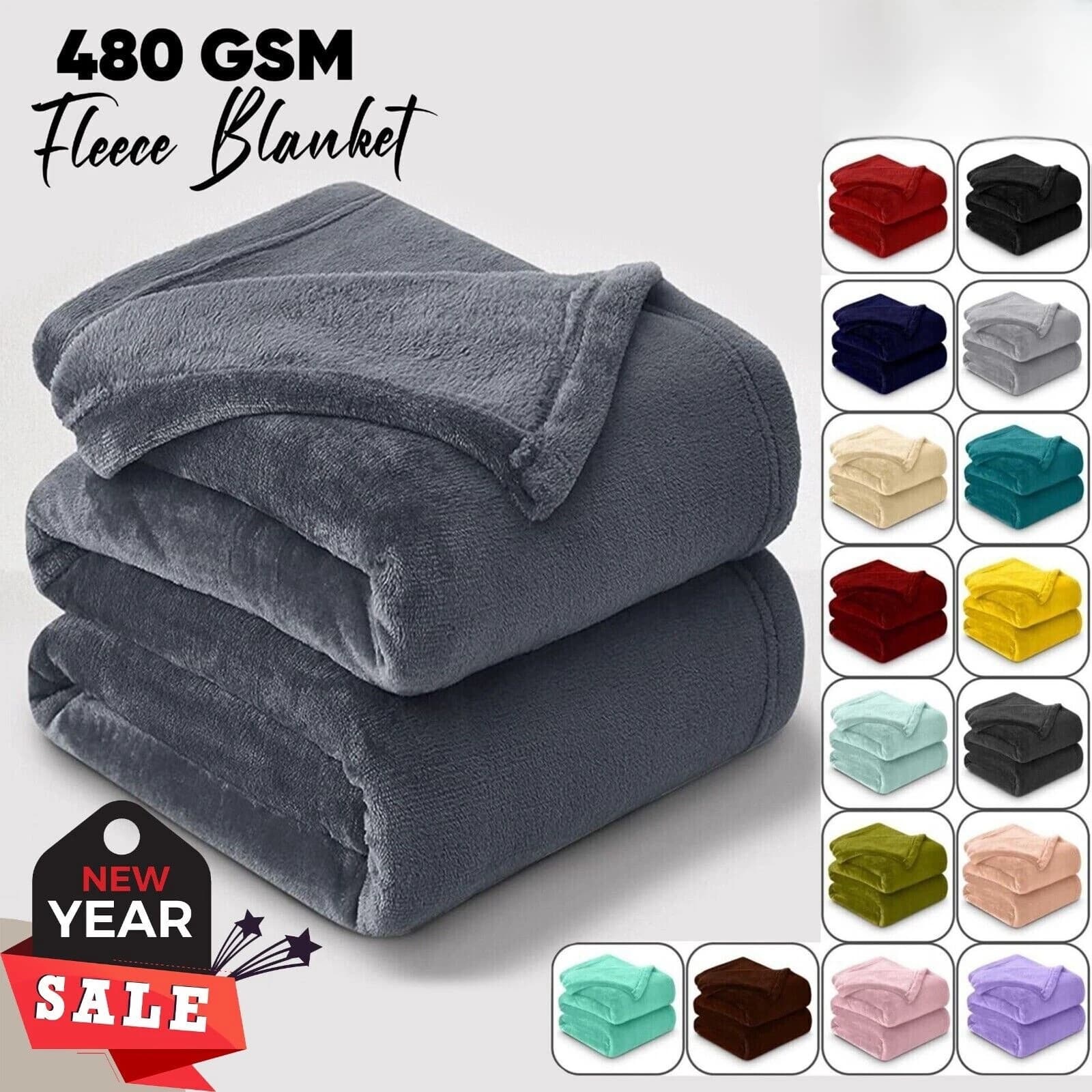 Coperta in pile per divani 400 GSM Coperte grigie per divano letto, traspirante, soffice e calda