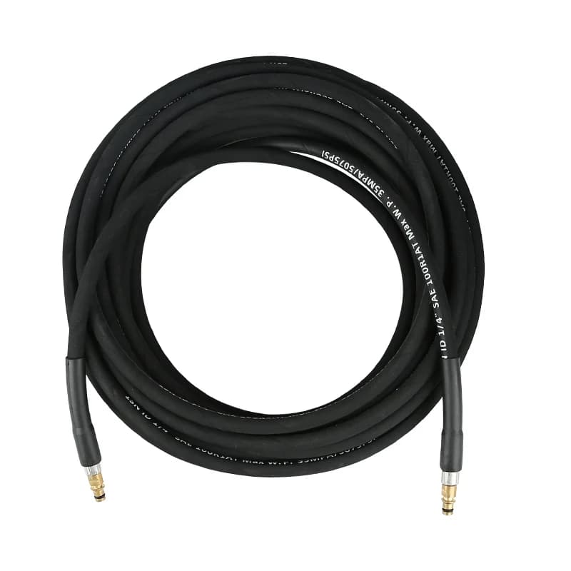 Tubo per Idropulitrice ad Alta Pressione 35 MPA 5075PSI 50FT 1/4 K.C. Tubo in Gomma e Acciaio con Connettore Rapido