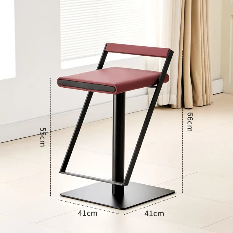 Robust Nordic Bar Stools with Red Cushion, Classic Design for Restaurants, Stainless Steel Stools, High Range Furniture