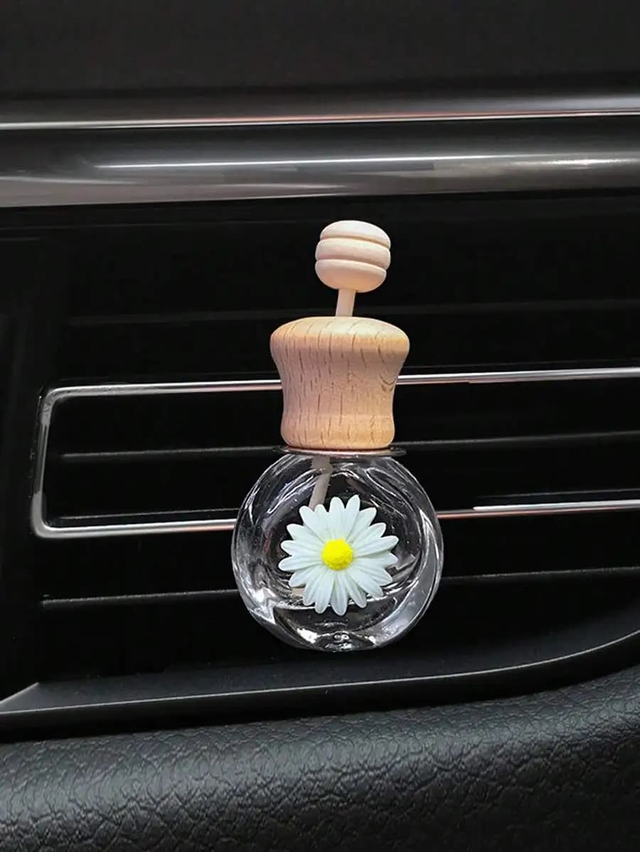 Diffusore di Fragranza per Auto a Forma di Margherita con Clip, Contenitore Vuoto per Oli Essenziali, Decorazione per Interni Auto