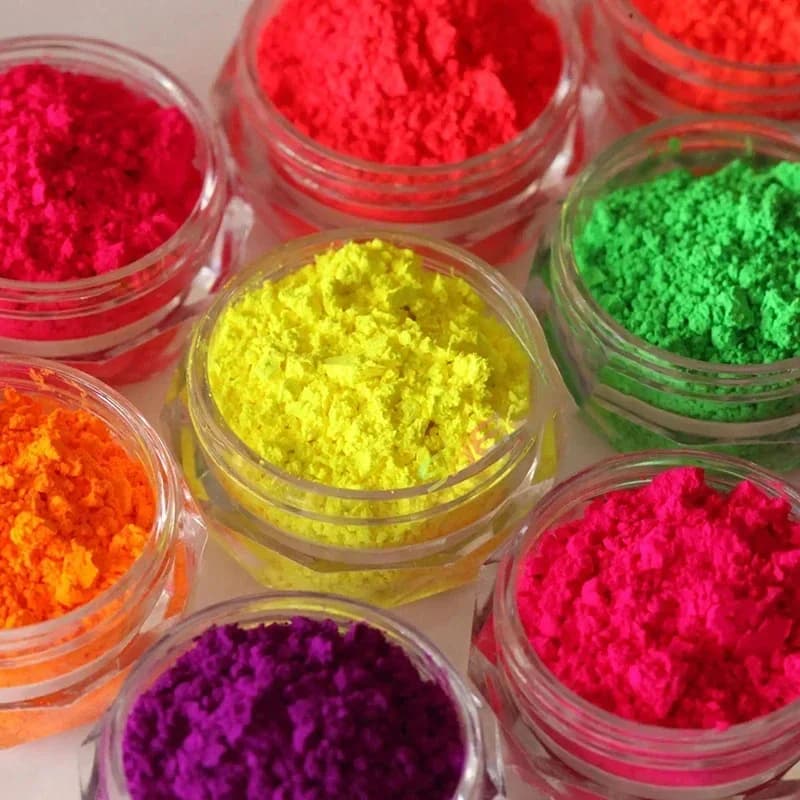 12 jars 5g Fluorenscence Mica powder epoxy resin pigment Neon Nail Eyeshadow effect powder decoration Glitter DIY supplies for Manicure