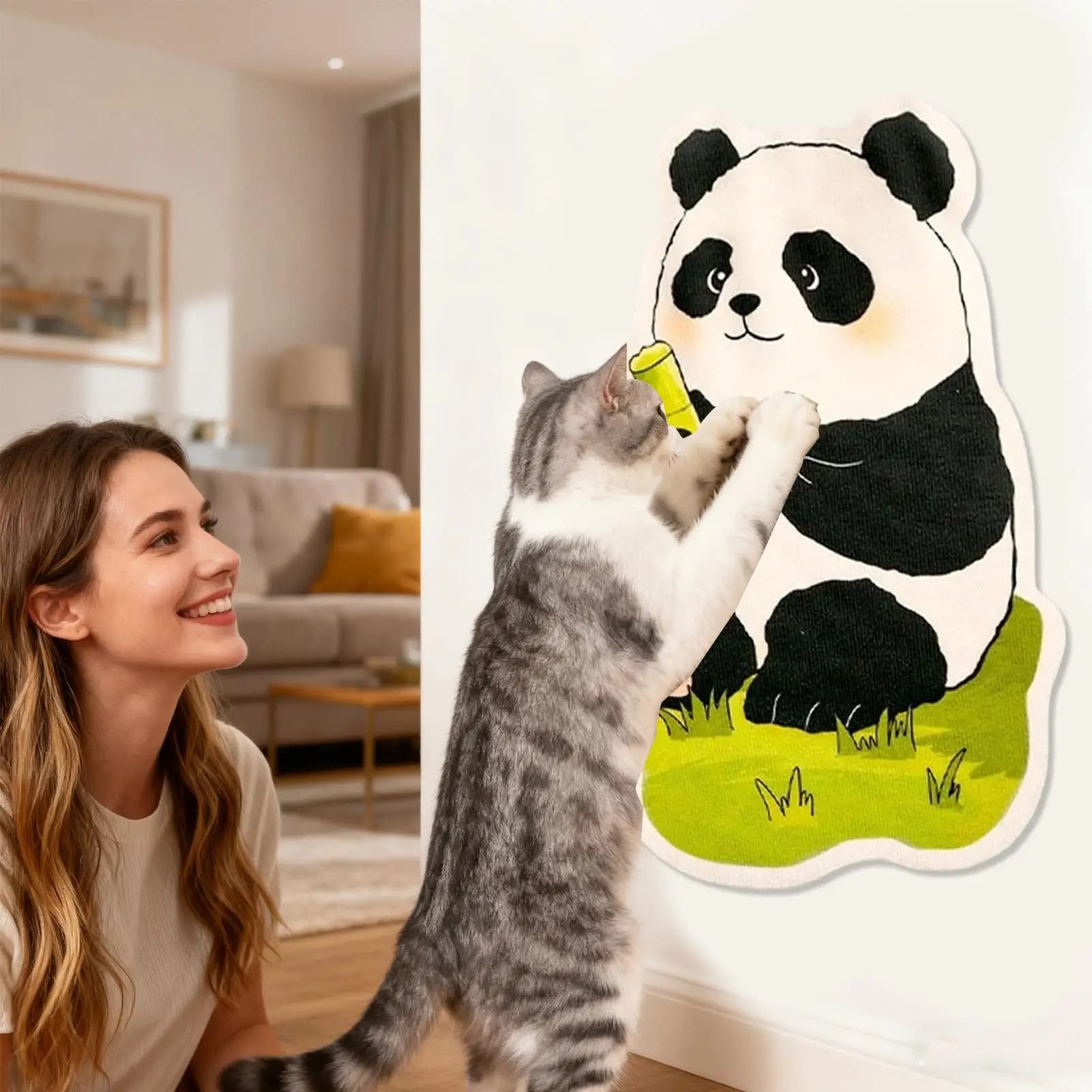 Cat Wall Scratcher Wall Mounted Anti-slip Cartoon Felt Adhesive Mat Cat Scratch Rug For Corner Play Climbing Exercise Boredom
