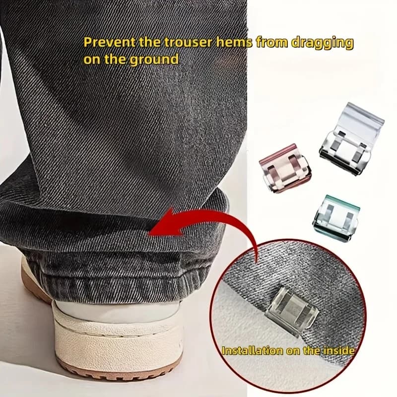 2/4/6/pcs invisible leg shortening clip, non-slip pants edge clip, used for anti-drag pants hem fixing device, seam-free hidden