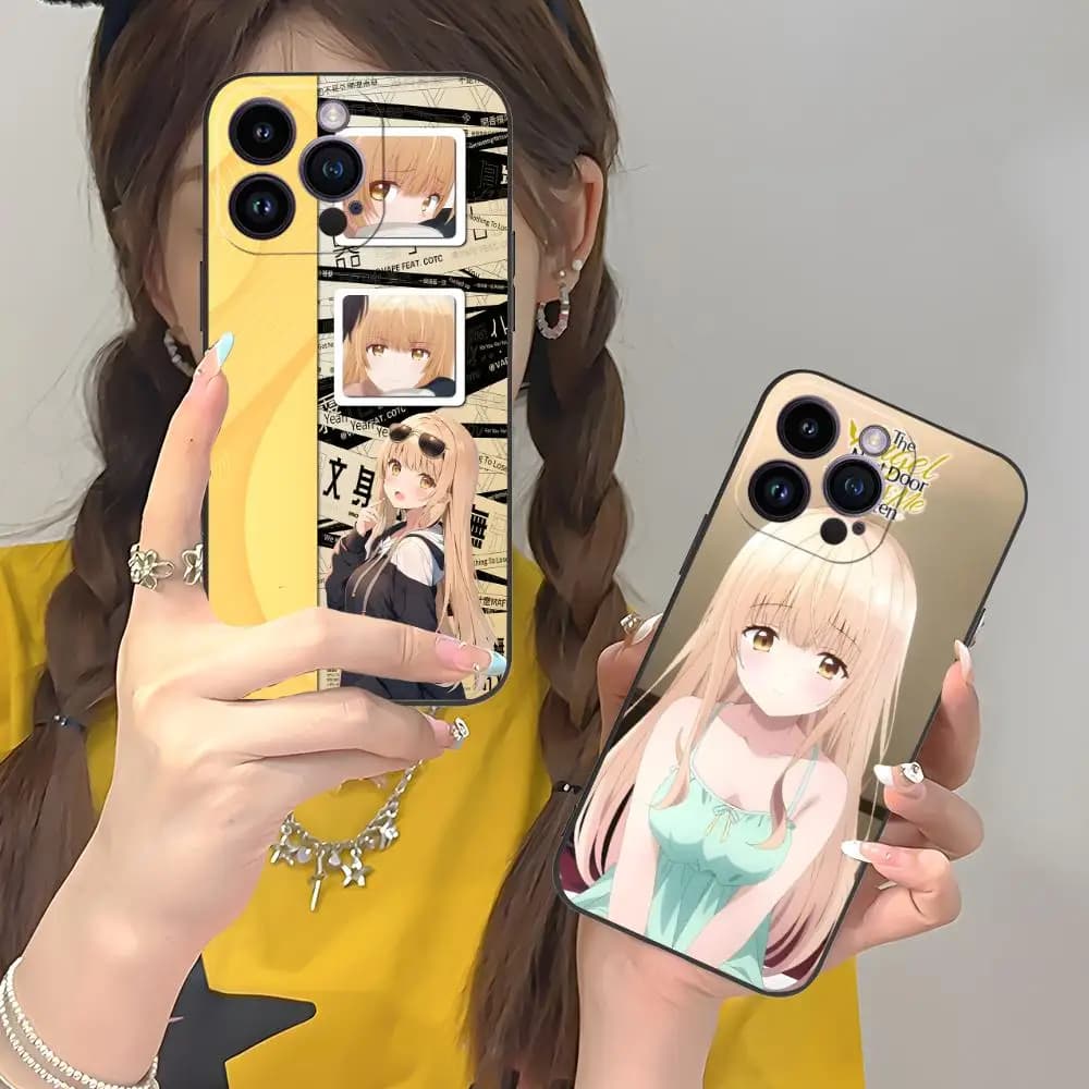 Custodia per telefono Angel Mahiru Shina Anime per iPhone 16 15 14 13 12 11 X XR XS 8 7 Pro Max Plus Mini Smartphone di lusso colorato Bello