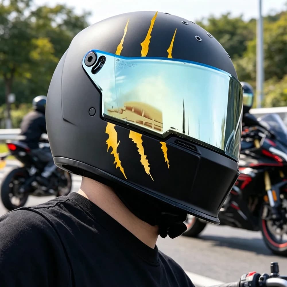 Motorcycle Helmet Stickers Cool Monster Claw Scratch Stripe Vinyl Decals Waterproof DIY Motorbike Fuel Tank Scooter Body Decor