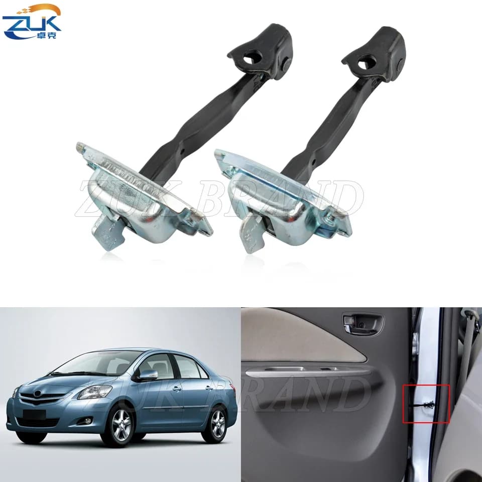 Anteriore Posteriore Sinistra Destra Porta Dell'auto Fermacorda e ganci Braccio Della Cerniera Della Cinghia di Controllo Della Porta Per TOYOTA VIOS YARIS Berlina NCP92 NCP93 2008-2013