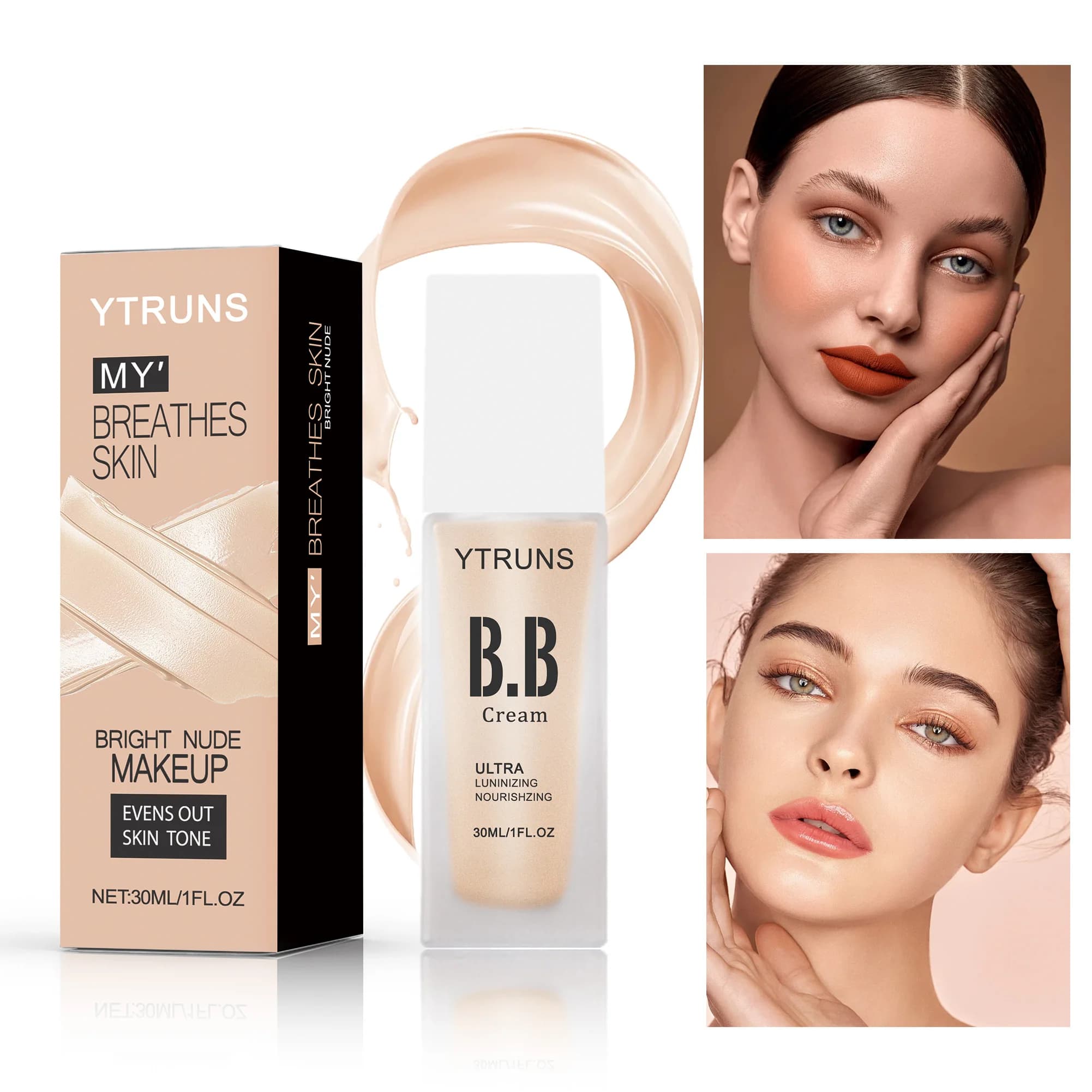 Poreless Liquid Foundation, Full Coverage Concealer Makeup Base, Even Skin Tone, Smooth Flawless Finish for Daily Face Makeup