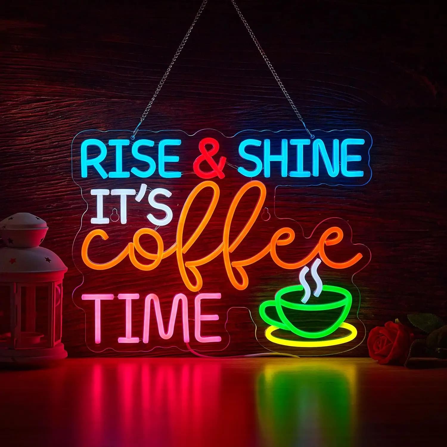 Insegna al Neon 'It's Coffee Time' Alimentata USB, Luce LED al Neon per Caffetterie, Negozi, Ristoranti, Decorazione, Regalo, Illuminazione Artistica da Parete