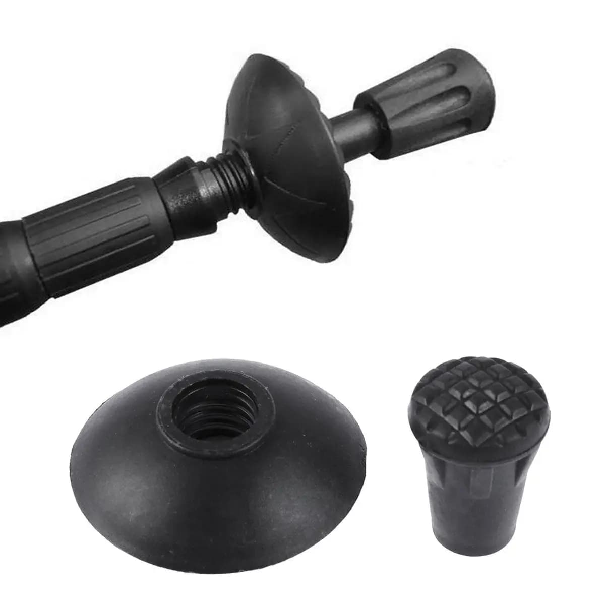 4Pairs Trekking Poles Rubber Tips Heavy-Duty Wear-Resistant Hiking Walking Stick Crutch Cover Replacement Walking Cover Tips