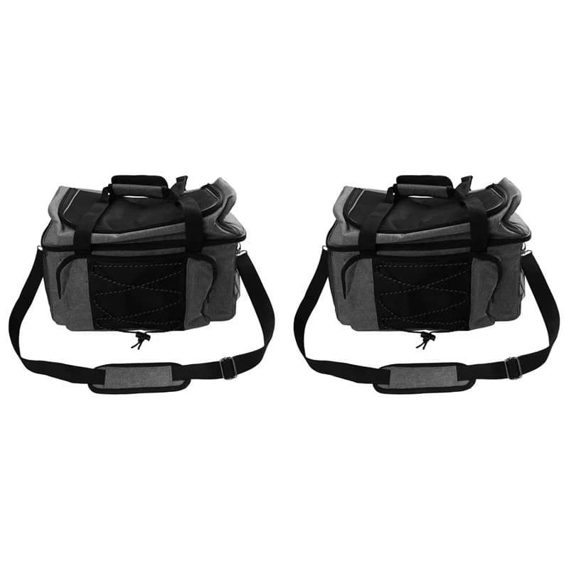 【Price Drop !!】2X Bowling Bag,Bowling Tote Golf Shoe Bag And Padded Divider For Double Ball And One Pair Of Bowling Shoes