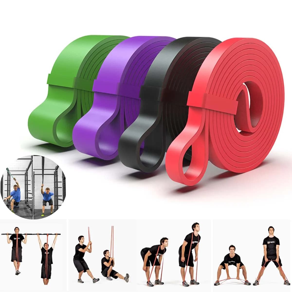 Resistance Bands Fitness Exercise Elastic Band Home Yoga Gym Equipment Accessories Sports Stretch Trainer Strength Band Training