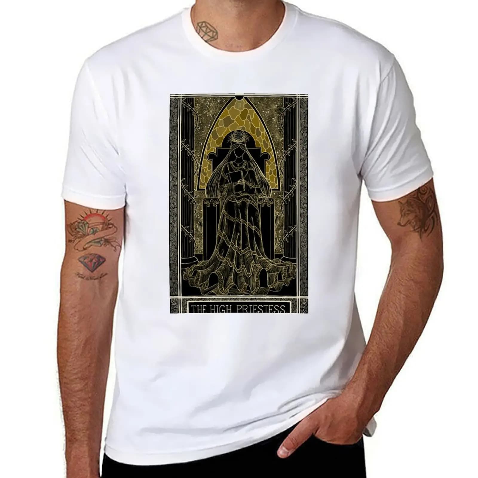 The High Kinner Tarot Priestess The Deck Card: T-shirt Tarot con stampa street art