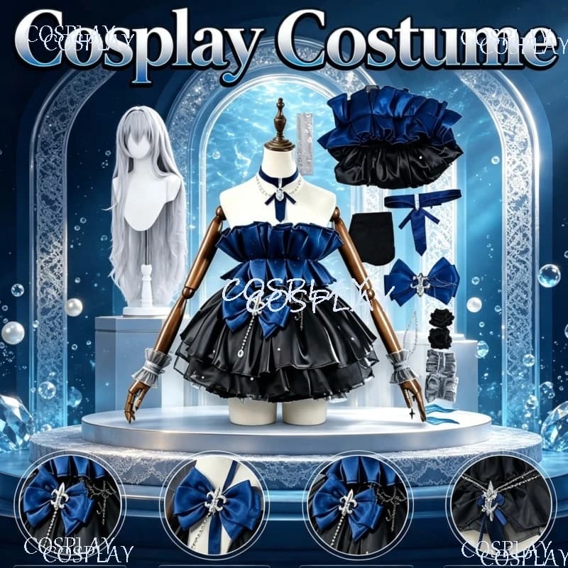 Azur Lane Cosplay Evening Gown Suffren Cos Outfit Female Game Character Costume Full Set For Photoshoot Comic Exhibition Stage