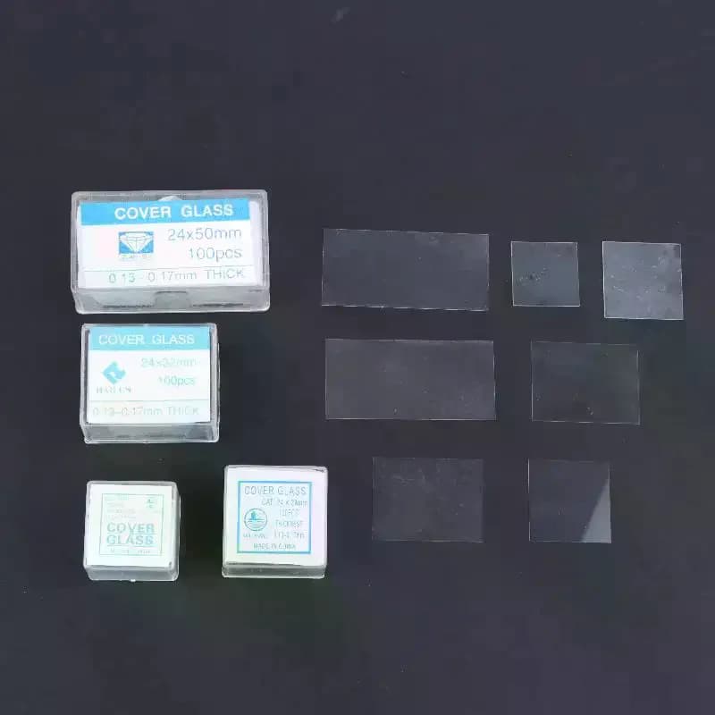 100 Pezzi Accessori per Microscopio Fai-da-Te, Vetrini Trasparenti, Coperture in Vetro 18x18 20x20 22x22 24x24 24x32 24x50mm