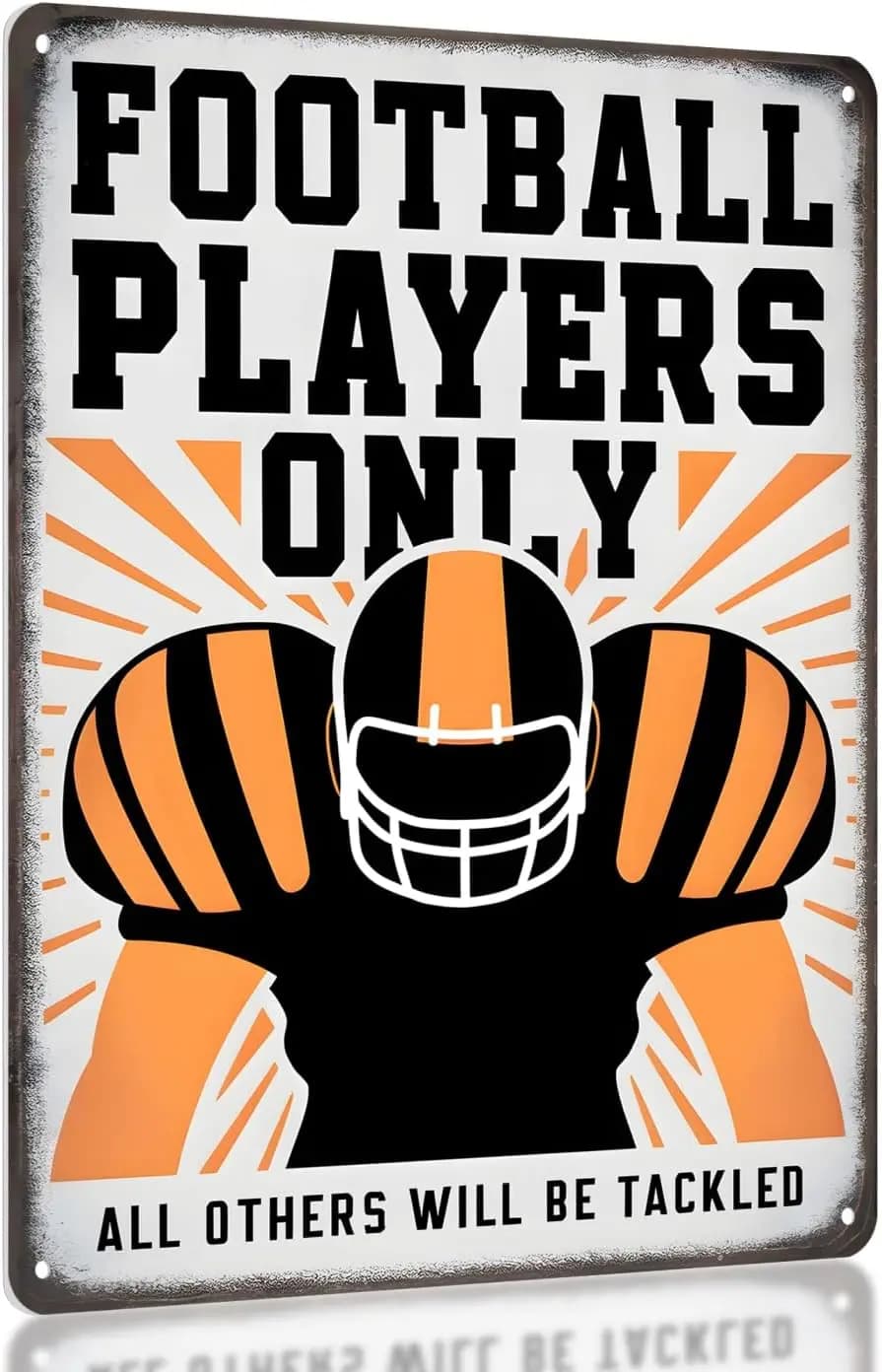 Football Room Decor Sign For Boys - Cool Wall Bedroom, Gifts Boys, Posters, Accessories Teens By Opix Design,