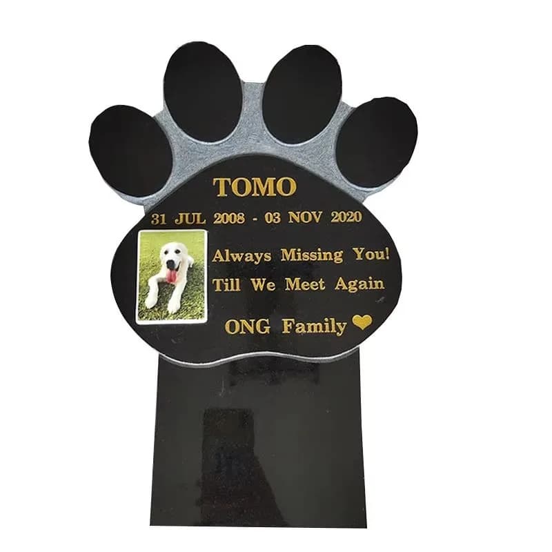 Chinese Marble Pet Small Tombstone Dog Cat Outdoor Memorial New Chinese Sacrifice Footprint Stone Tablet Engraving