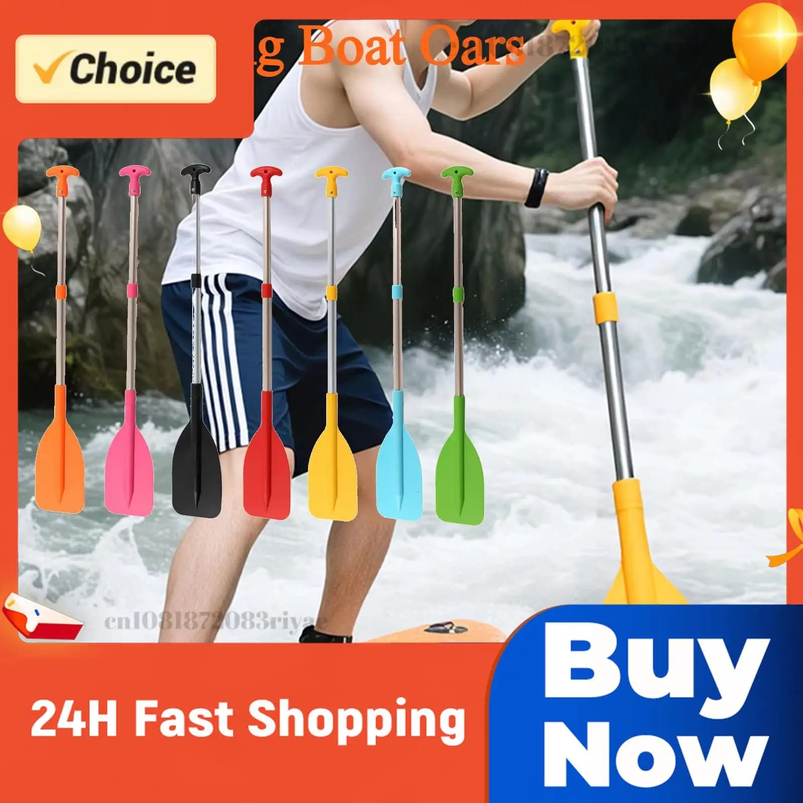 Telescoping Emergency Boat Paddle Aluminum Shaft Single-head Boat Oars 53.5-108.5cm Adjustable Length Rafting Canoe Kayak Paddle