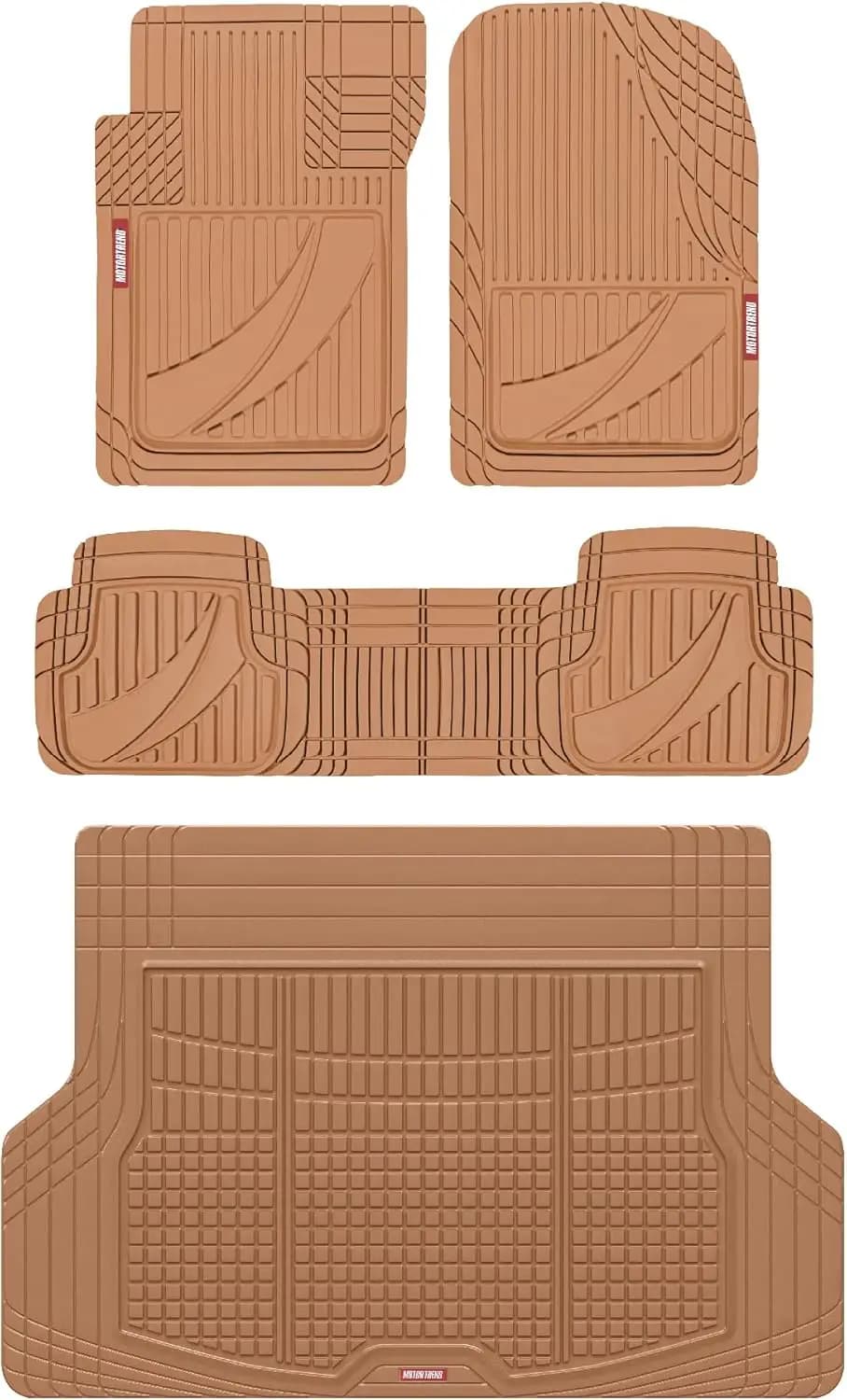Tappetini Universali in Gomma Resistente e Rivestimento per Bagagliaio, Set Completo per SUV, Auto, Furgone - Adattabili a Tutte le Condizioni Atmosferiche