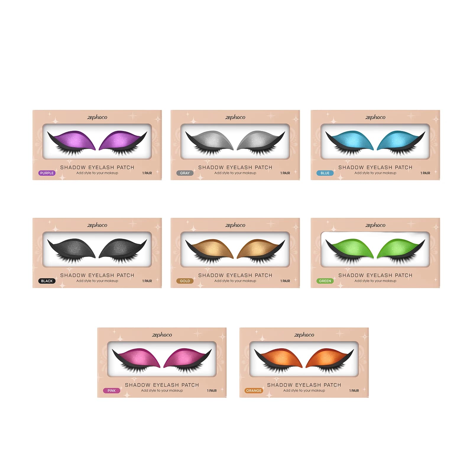 Faux eyelashes with eye shadow strips, 2-in-1 eyelash paste, waterproof and reusable eye makeup adhesive for beginners and everyday use