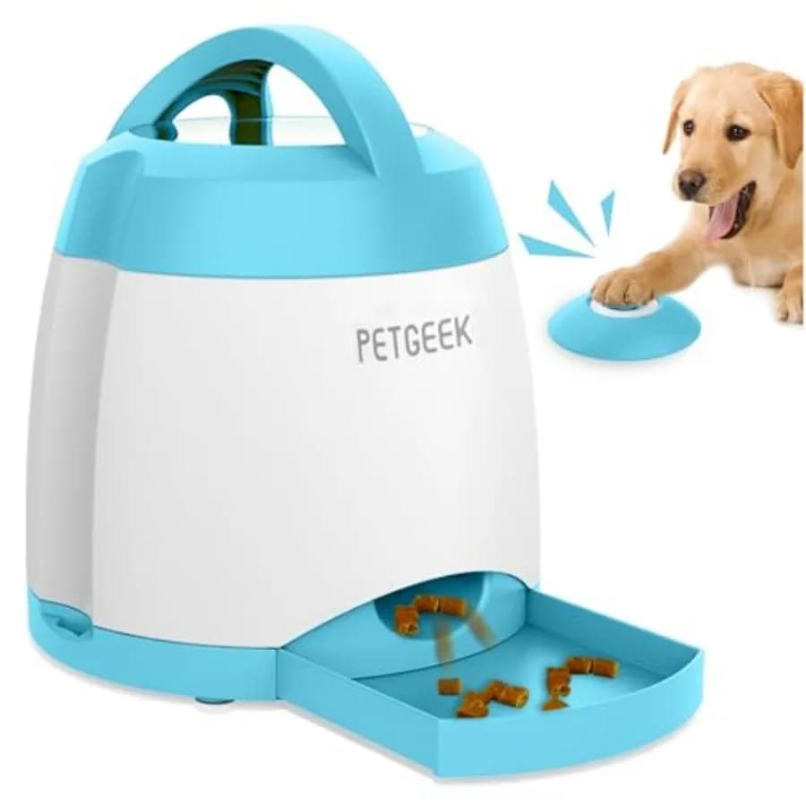 Distributore Automatico di Snack per Cani, Giocattolo Interattivo per Addestramento e Allenamento della Memoria - Dispenser di Snack con Pulsante Remoto per l'Addestramento IQ del Cane