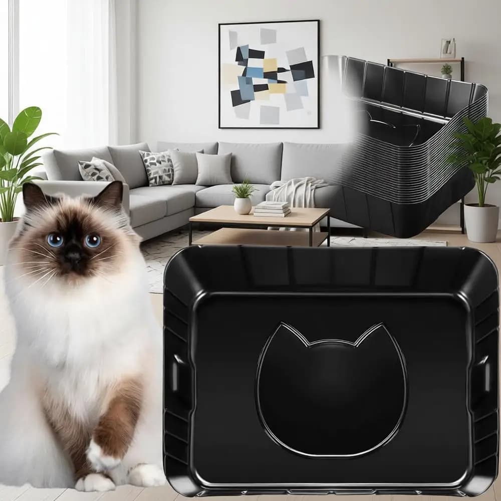 50 Pezzi Lettiere Monouso per Gatti, Lettiere Piccole per Gattini, Vassoi per Lettiera per Animali Domestici, Lettiere in Plastica per Gatti da Interno