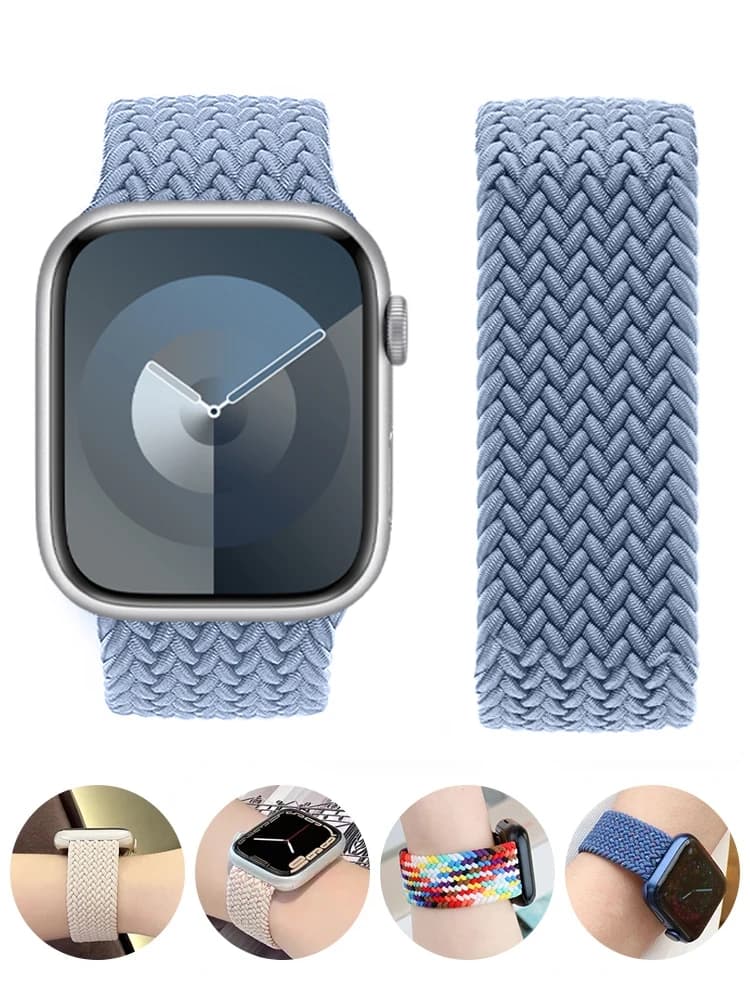 Solo Loop Braided Strap for Apple Watch 46mm 44mm 42mm 40mm 41mm iWatch Series Ultra 2 11 9 SE 8 7