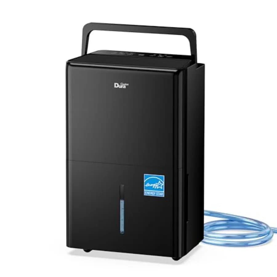 Deumidificatore da 50 litri con pompa integrata per 4500 piedi quadrati, certificato Energy Star, nero
