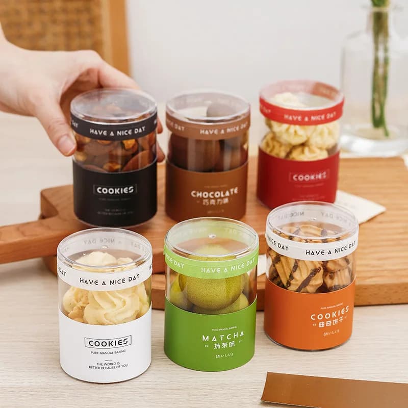 Transparent Packaging Boxes for Cookies Rice Cakes Dried Fruit Wrapping Sealed Jar Plastic Baking Candy Box Storage Bottles