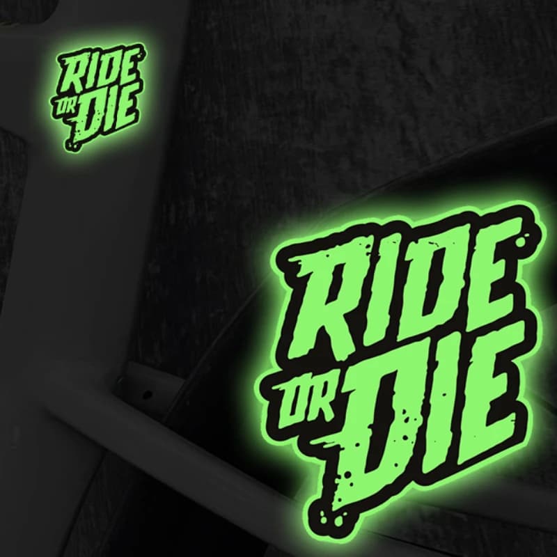 1PC RIDE OR DIE wall decals for bicycle road DIY MTB handlebar bike fork upper tube waterproof helmet motorcycle decals vinyl decals