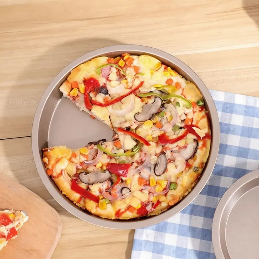 Kitchen Bakeware Tool Round Pizza Pan Carbon Steel Non Stick Baking Tray Cake Mold DIY Home Pastry Equipment 6 7 8 9 10 Inch