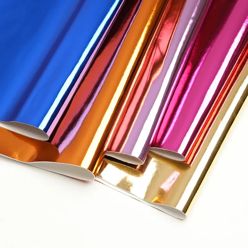 90 cm * 137 cm Specchio Lucido PU Ecopelle Fogli di Tessuto Per Cucire Placca Laser Borsa FAI DA TE Arco Orecchino Materiale Artigianale