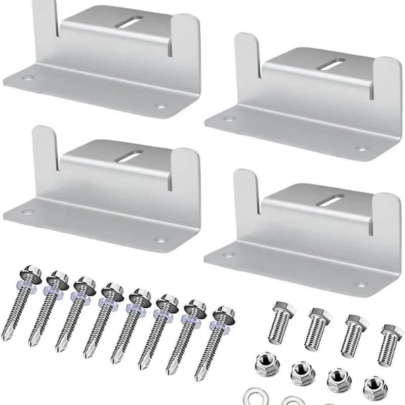 4pcs Aluminum Alloy Solar Panel Mounting Brackets Lightweight Solar Panels Z Brackets with Nuts and Bolts for Roof RVs