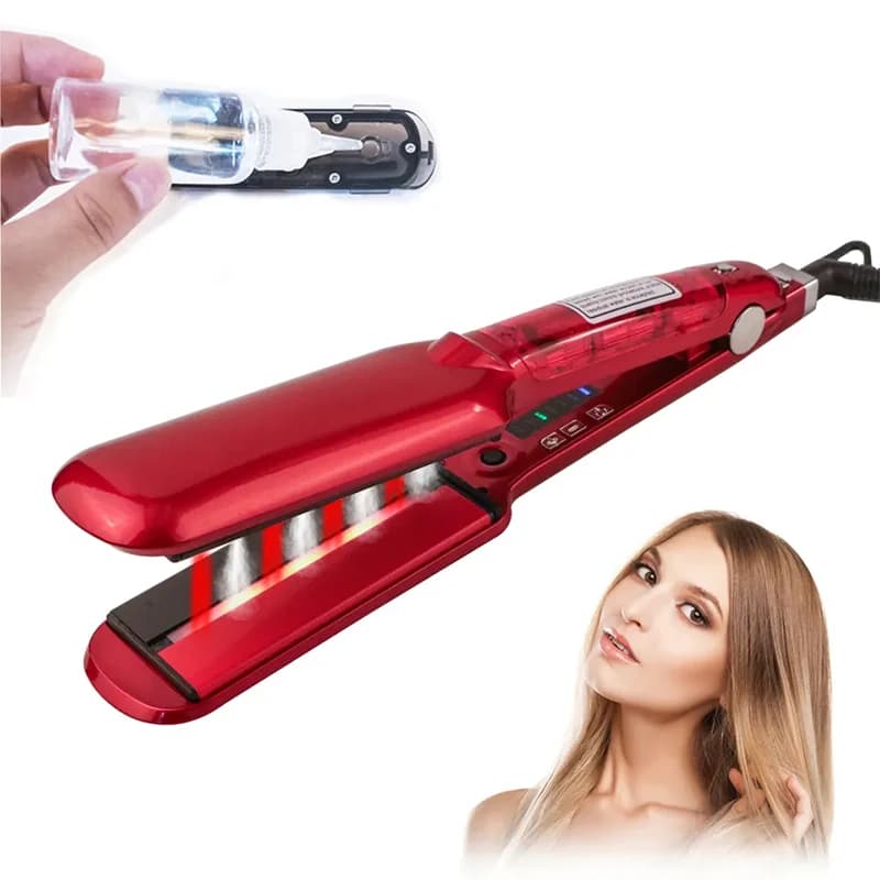 Professional powerful steam electric hair dryer. Portable salon-use two-in-one hair dryer and curling iron. Household use.