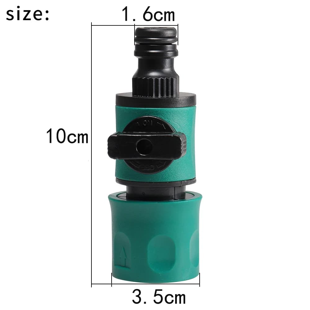 Garden Hose Quick Connect Coupler - Shut Off Valve Adapter for Watering Irrigation System Tap Faucet Fitting In-Line Connector