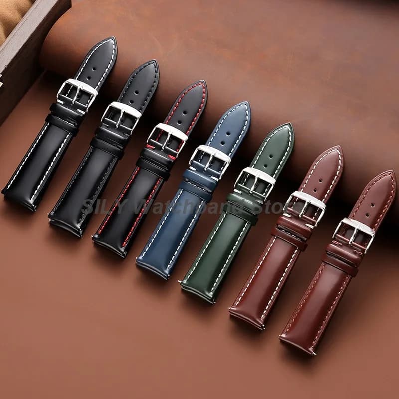 Cinturini per Orologi in Pelle a Sgancio Rapido da 18mm, 19mm, 20mm, 21mm, 22mm, Lucidi e Impermeabili, Braccialetti alla Moda per Smartwatch