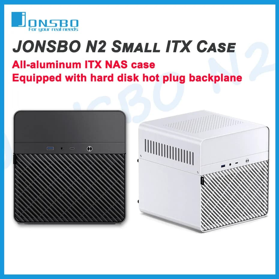JONSBO N2 NAS Mini Custodia di archiviazione All-In-One Home Office Server Custodia per PC 5 Posizione del disco rigido Telaio della scheda madre ITX sostituibile a caldo