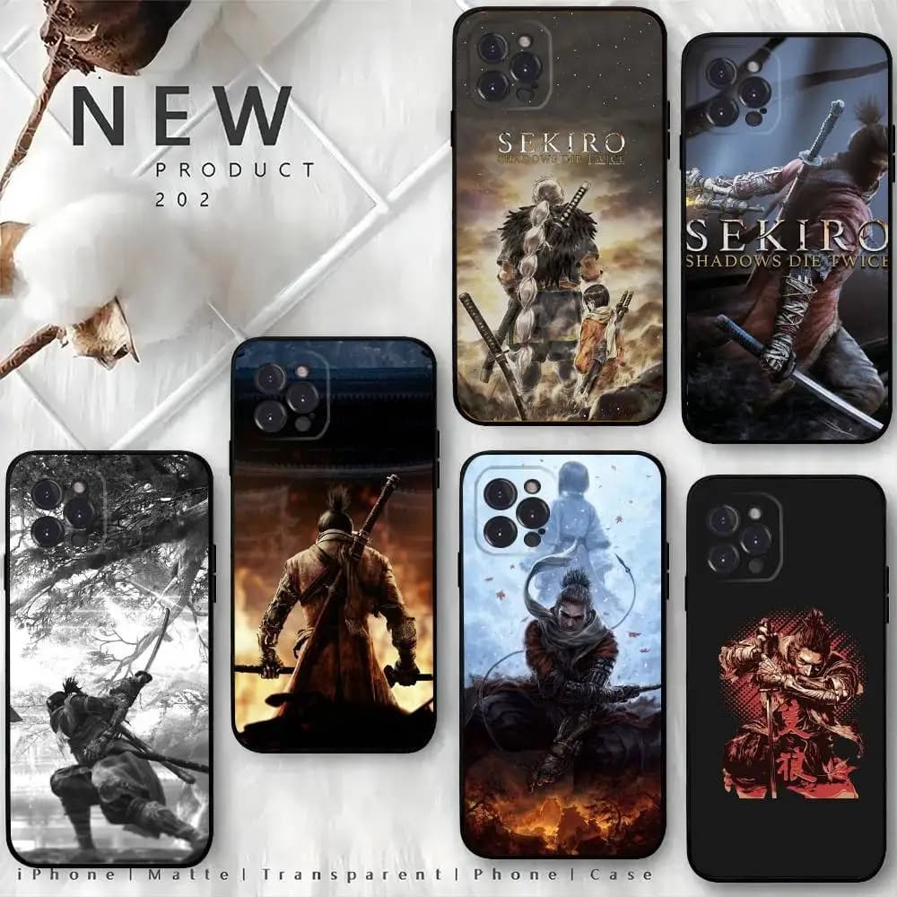 S-Sekiro Shadows Die Twice Phone Case For iPhone 16,15,14,13,12 Mini 11 Pro XR,X,XS,MAX 7,8 Plus Silicone Cover Soft Black