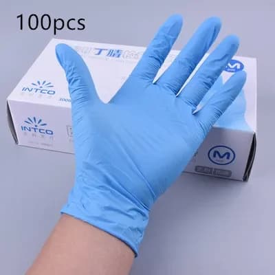 Guanti in vinile Guanti monouso da 100 pezzi/scatola Guanti in nitrile in PVC traslucido per la sicurezza alimentare industriale senza polvere da 3 mm