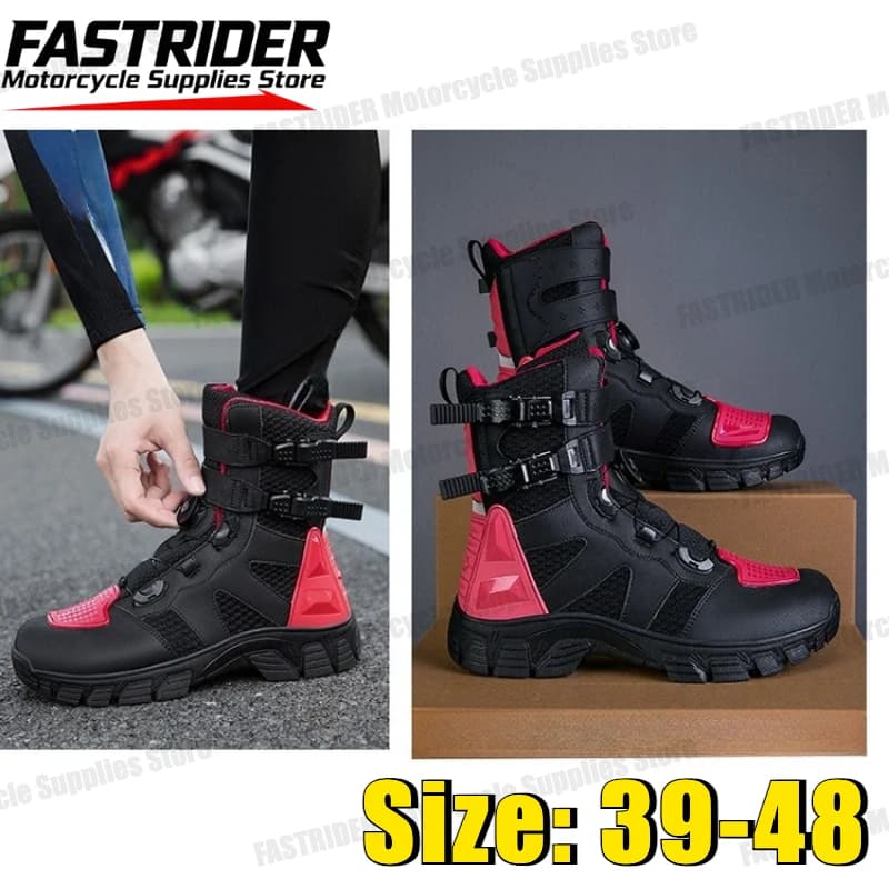 Men's Motorcycle Riding Shoes Waterproof Wear Resistant Racing Motorbike Boots Large Size Locomotive Equipment