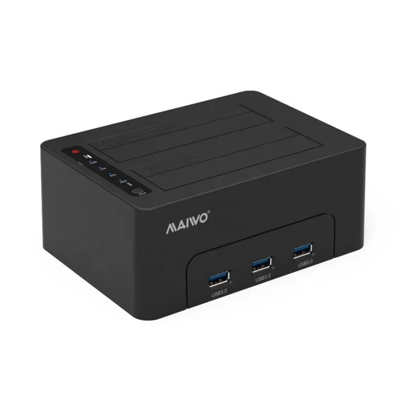 2Bay Tool-Free SATA HDD Docking Station External USB3.0 5Gbps 2.5\" 3.5\" USB3.0 HUBx3 Clone Hard Disks Enclosure
