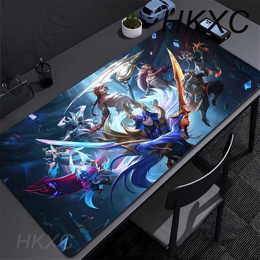 Tappetino per Mouse da Gioco League of Legends, Grande Tappetino da Scrivania per Ufficio, Accessori per Tastiera, Tappetino Kawaii