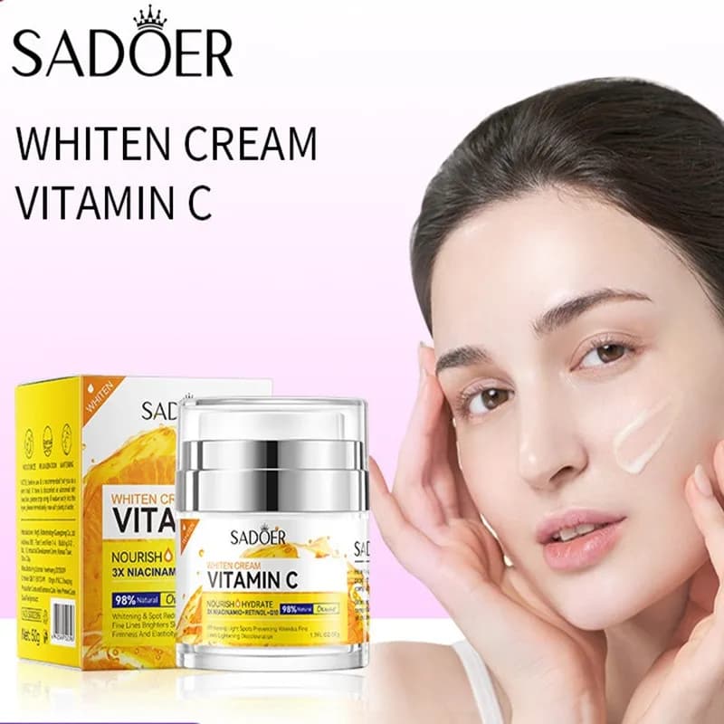 SADOER Vitamin C collagen face cream Hydrating anti-wrinkles Whitening face cream Moisturizing cream Day cream Beauty Skin care