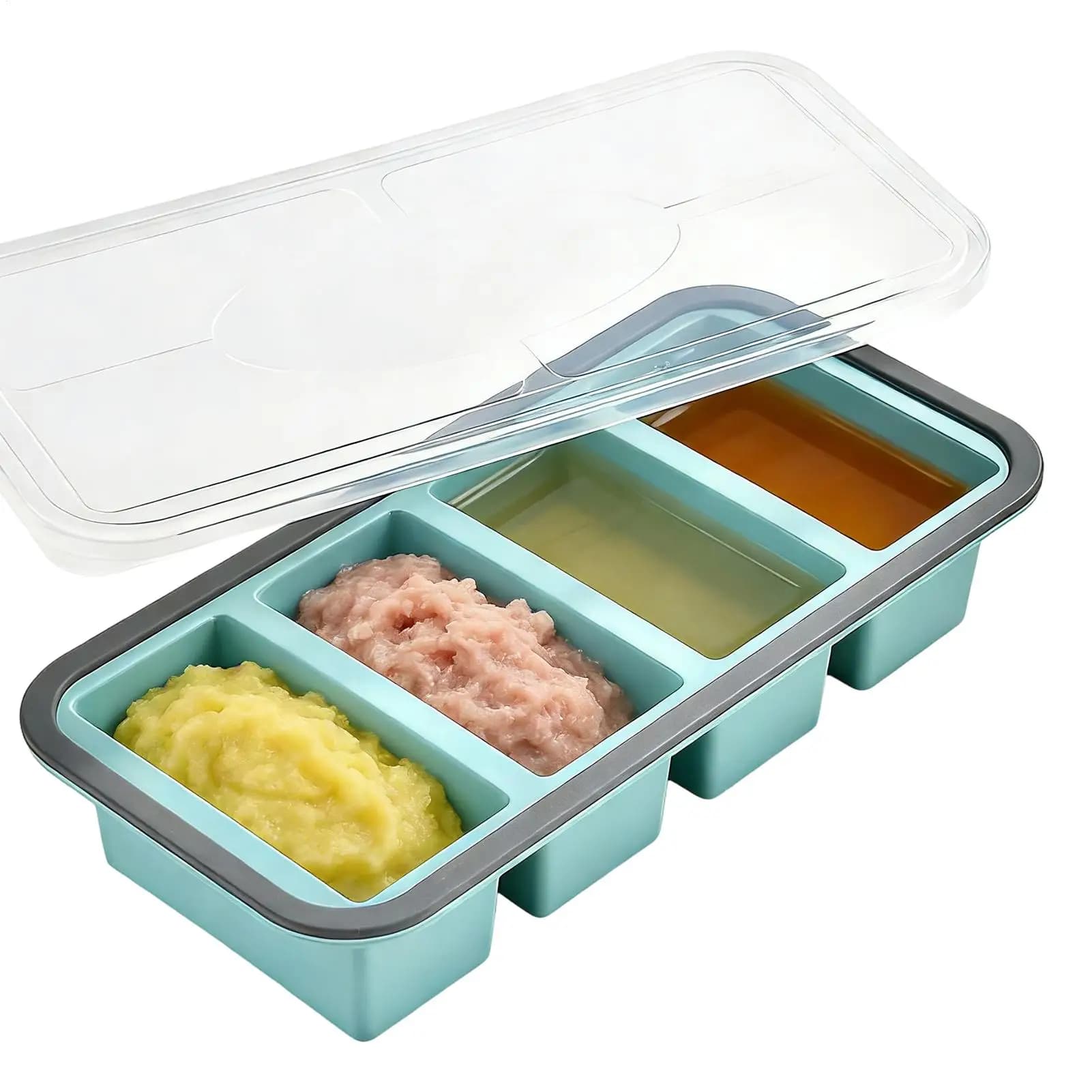 Stampi in Silicone per Congelatore, Contenitori Riutilizzabili per Salse, Brodo, Riso, Avanzi, Burro, Liquidi e Preparazione Pasti