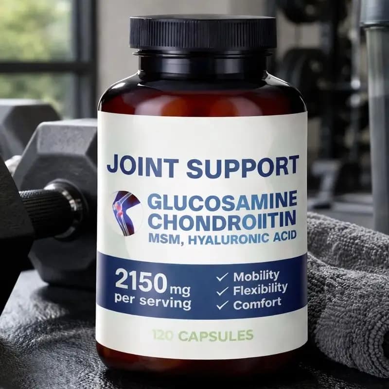 Integratore per le Articolazioni con Glucosamina, Condroitina e MSM per Mobilità, Flessibilità e Salute Articolare per Adulti, Non-OGM, 120 Capsule