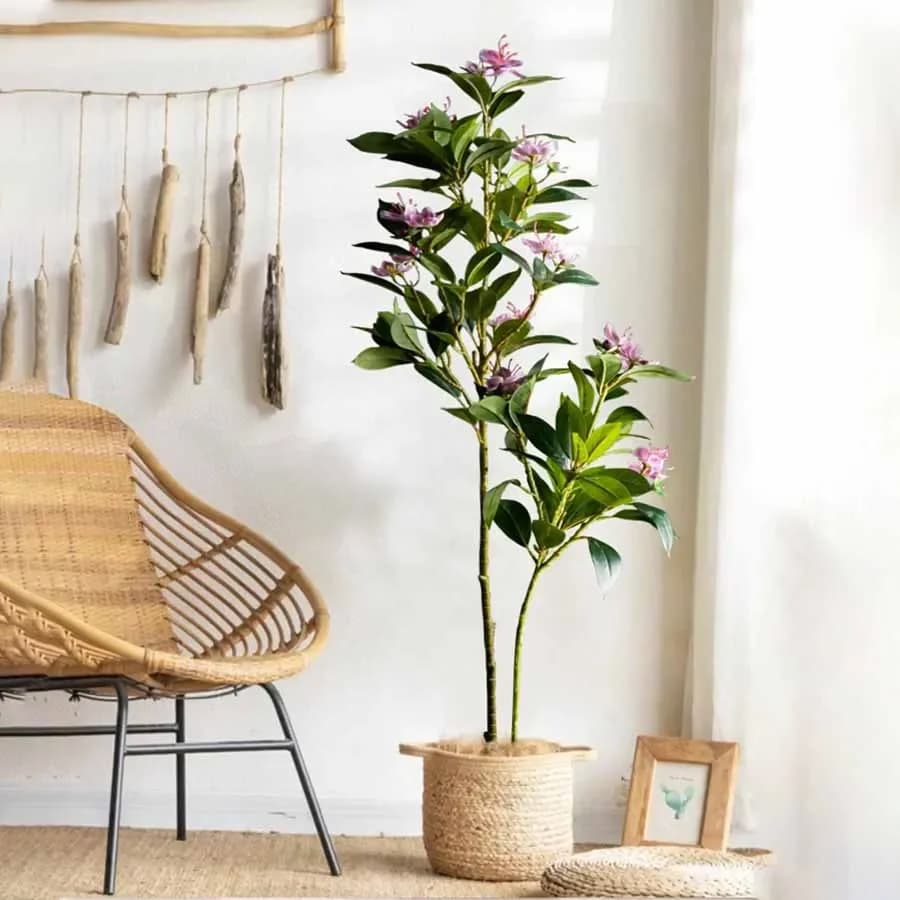 80/120 centimetri Tropicale Artificiale Ficus Grandi Piante Banyan di Plastica Violino Fig Tree Ramo Finto Magnolia Albero Per La Decorazione del Giardino di Casa