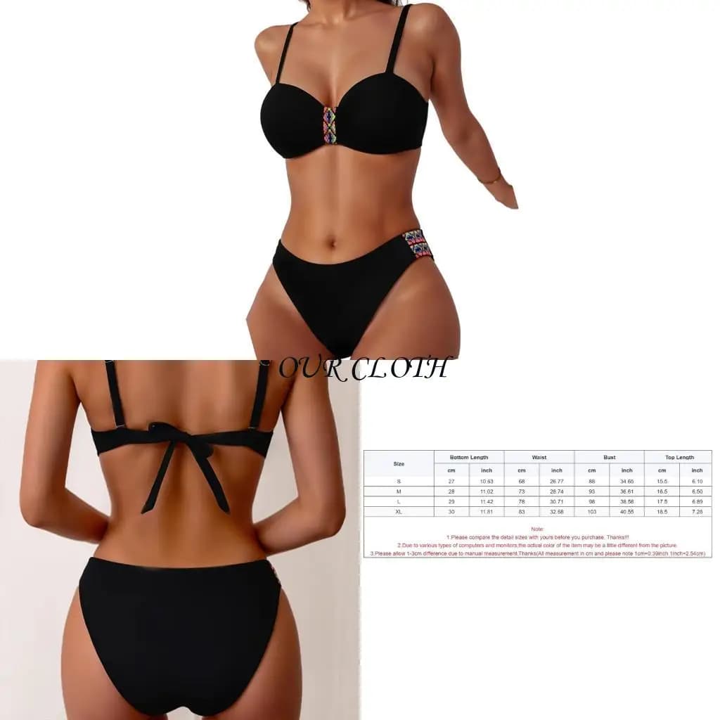 Costume da bagno in due pezzi per donne costume da bagno senza schienale con cinturino regolabile e cravatta per le in