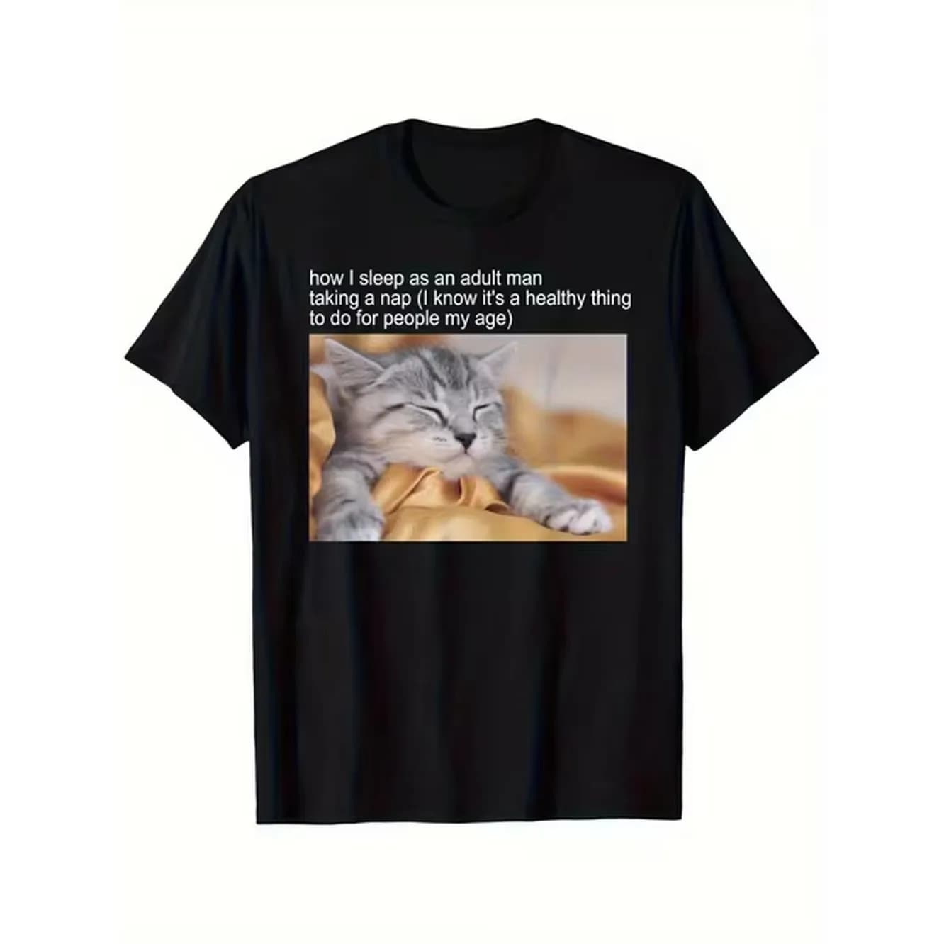 item picture humorous for cat meme t shirt for men sleep tee soft 180gsm crew neck casual wear in sizes s xxxl ideal gift for cat enthusiasts fans of ing jokes washable design