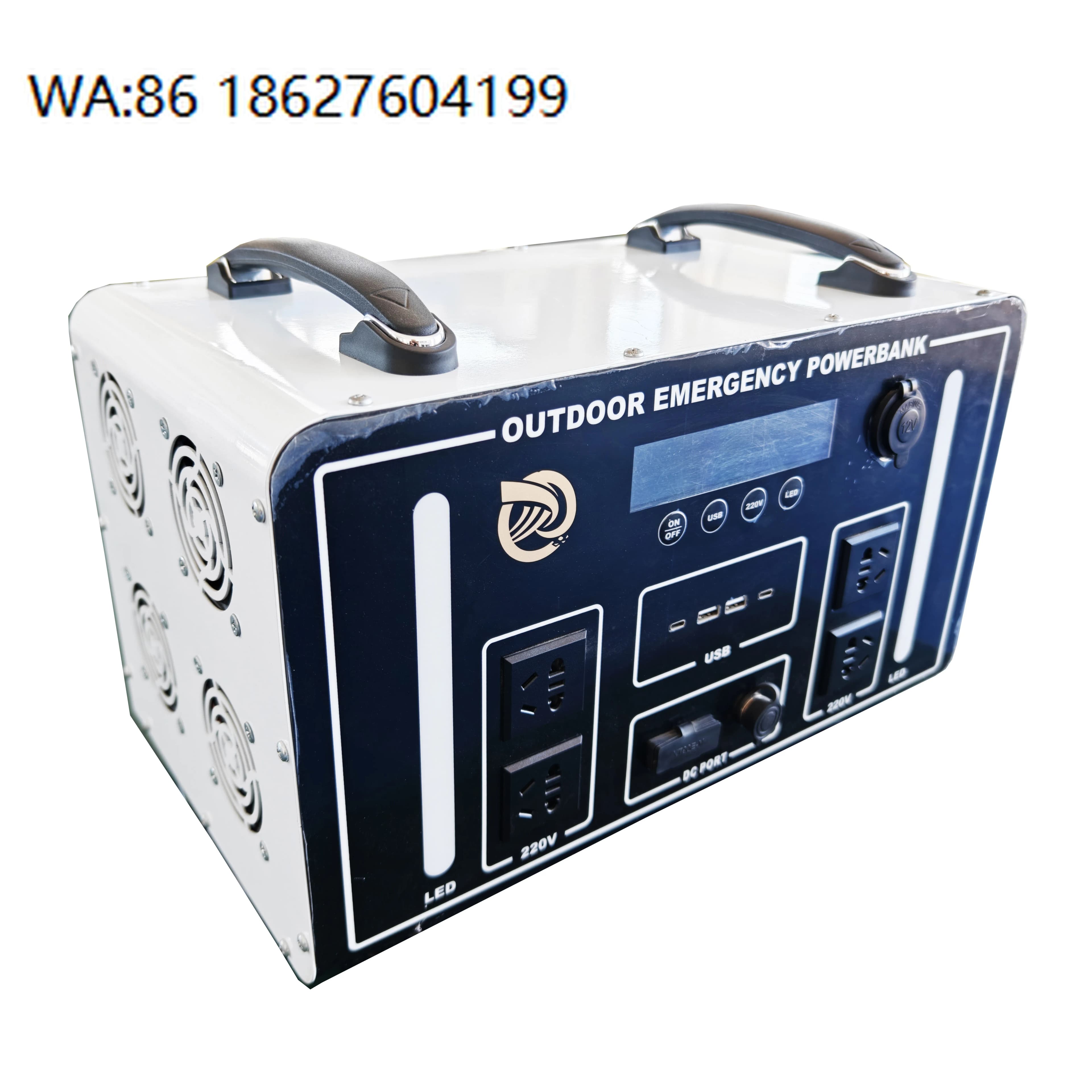 Generatore Solare Portatile 100Ah 2560WH MPPT, Batteria a Onda Sinusoidale Pura, Avviatore d'Emergenza per Auto, Stazione di Alimentazione per Esterni