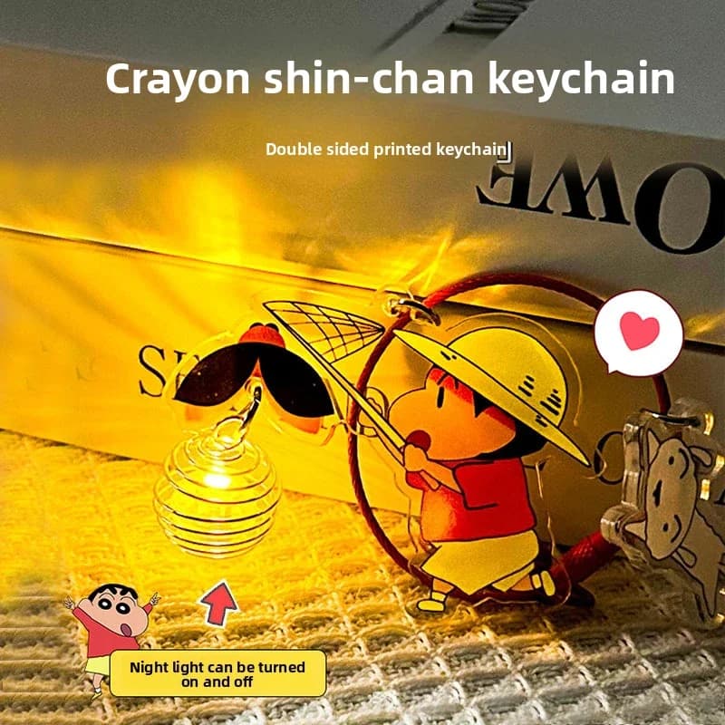 Crayon Shin Chan Portachiavi in acrilico Figure anime Firefly Portachiavi Zaino Regalo per Ragazzo Ragazza Bambini Coppia Compleanno Halloween